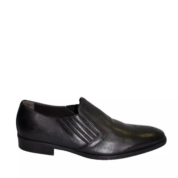 New! M By Bruno Magli Luciano Slip-On Leather Loafer Black Size 10.5 M DD381